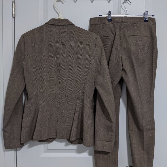 Zara Light Brown Plaid Suit Set ( Blazer / Pants ) - Picture 2 of 3